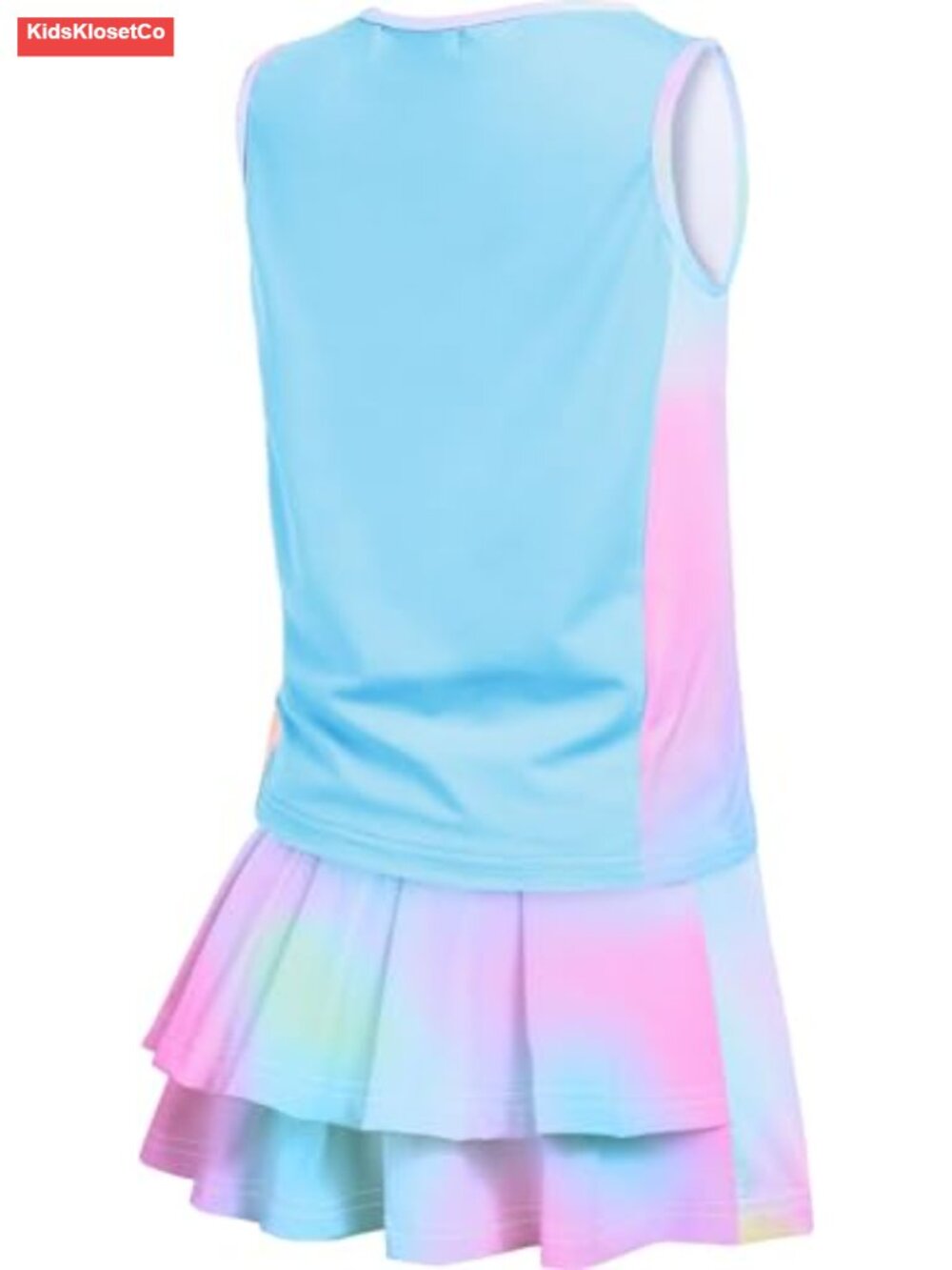 Girls Tennis Dress with Pockets Sleeveless Tank and Skort Set